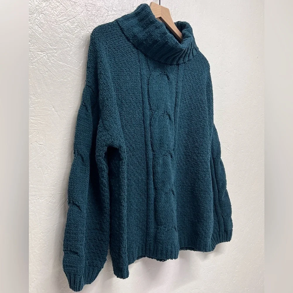 Seven7 - Women's Soft & Warm Cable Knit Chenille Sweater - Deep Teal